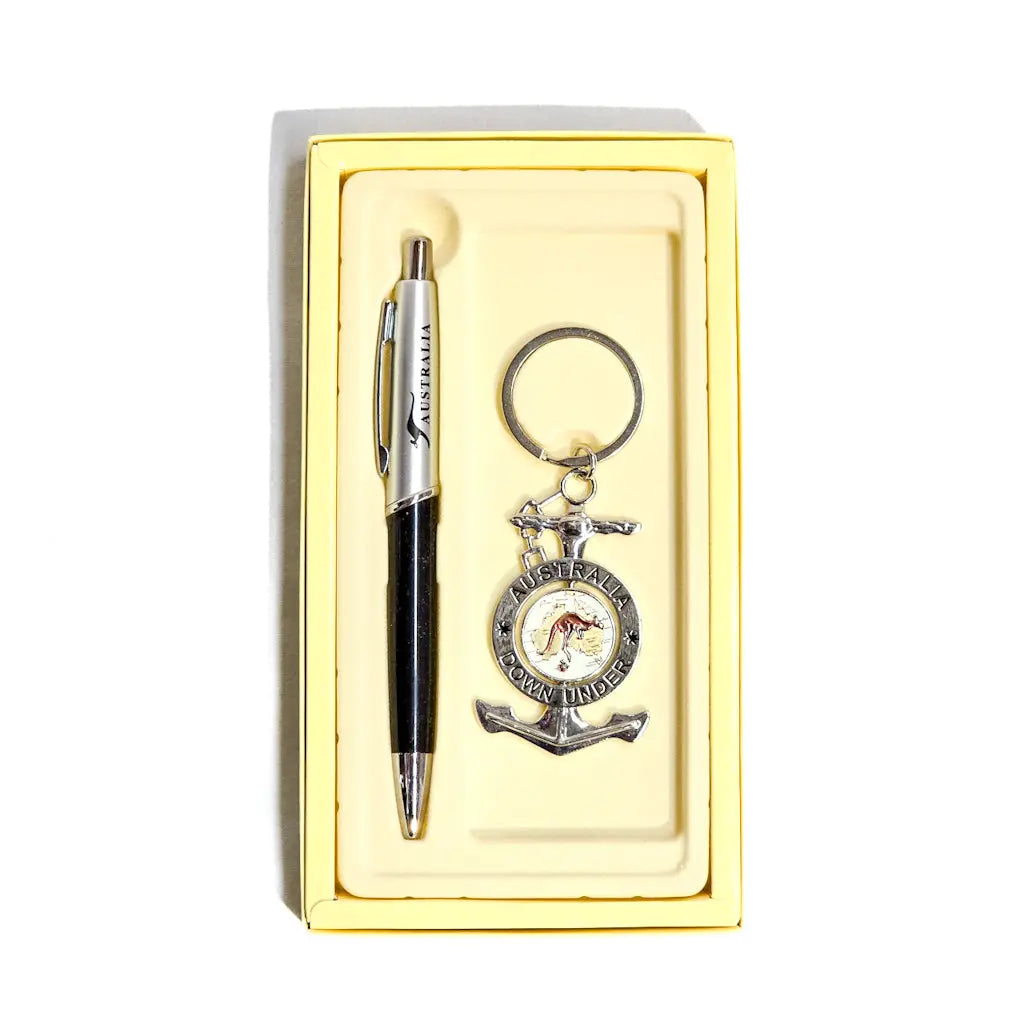 Australian Helm keyring and pen set Allanson Souvenirs