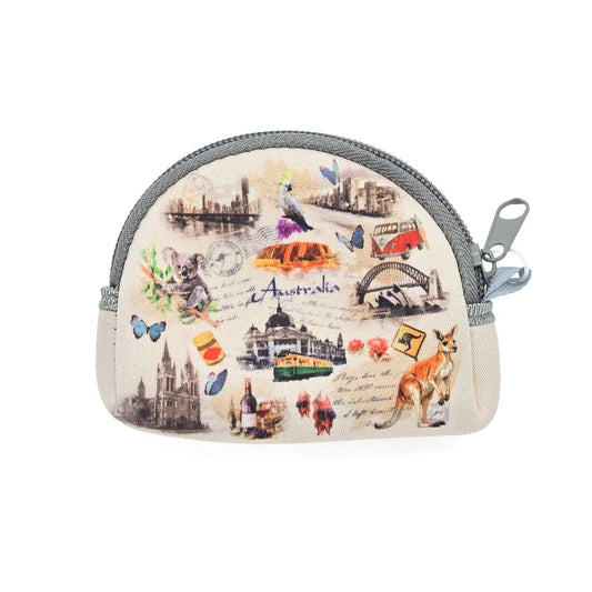 Australian Icons Neoprene Coin Purse - Allanson Souvenirs 