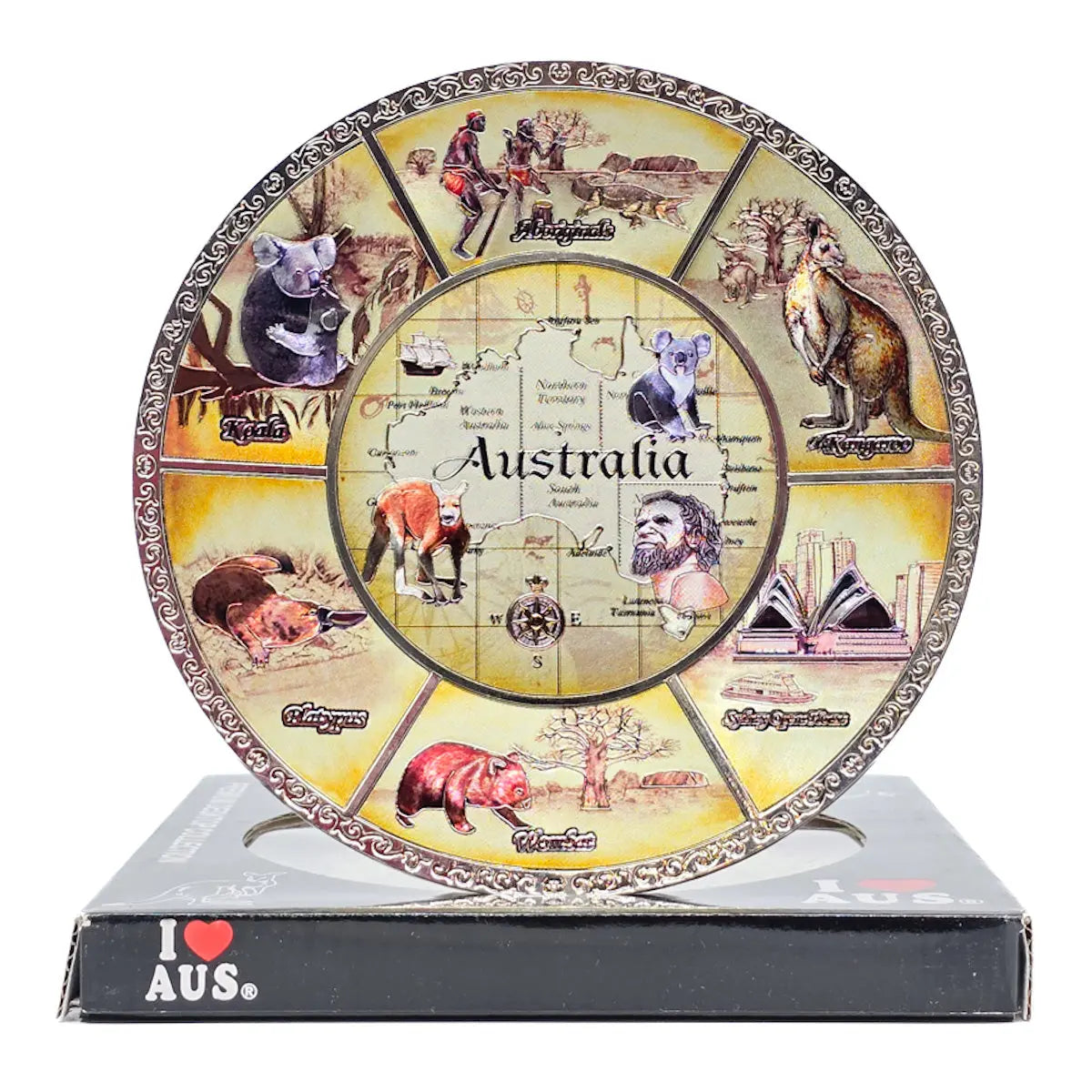 Australian Icons Souvenir Display Plate -  Allanson Souvenirs