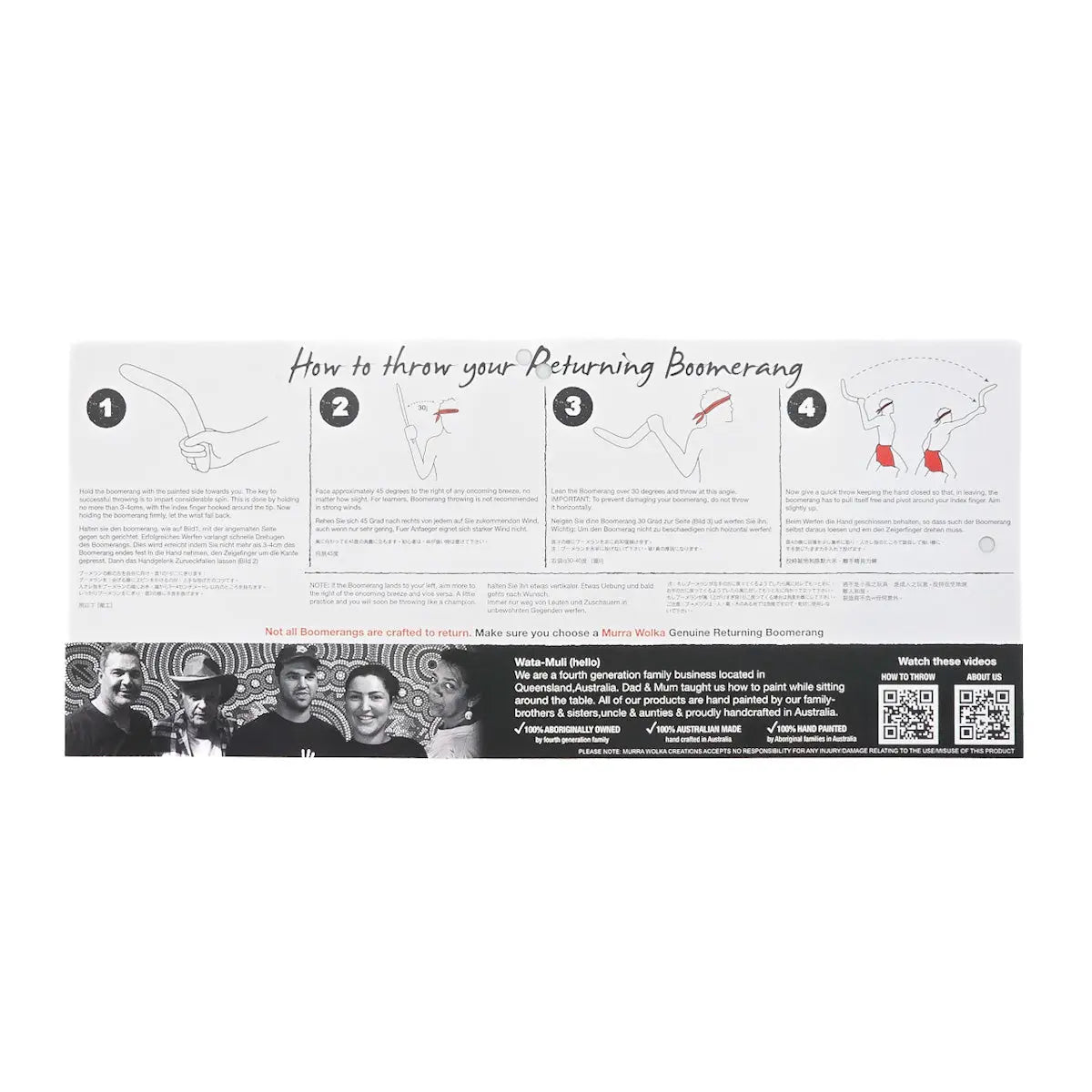 Australian Made Traditional Returning Boomerangs Allanson Souvenirs