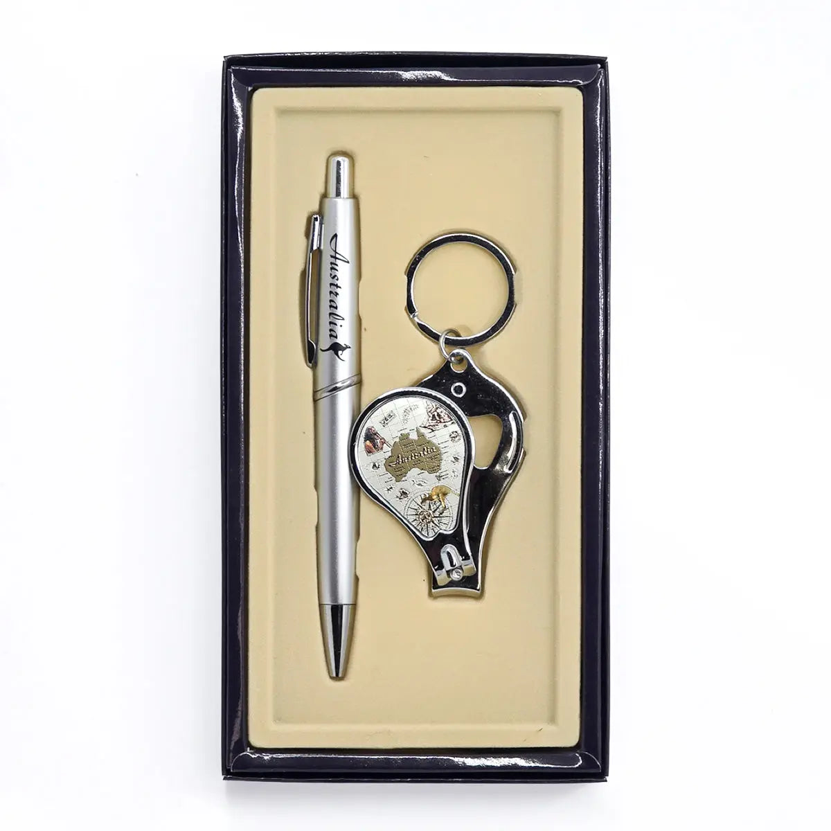 Australian Map Clipper Keyring Pen Set - Allanson Souvenirs