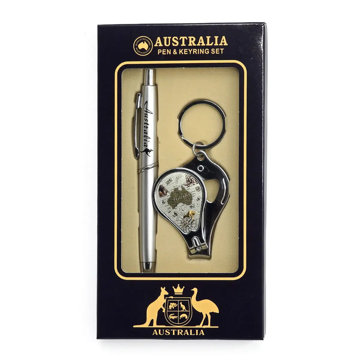 Australian Map Clipper Keyring Pen Set - Allanson Souvenirs