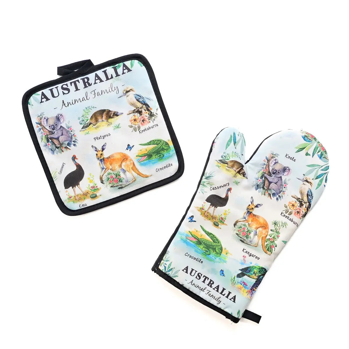 Light Blue Australian Wildlife Apron Set -Allanson Souvenirs