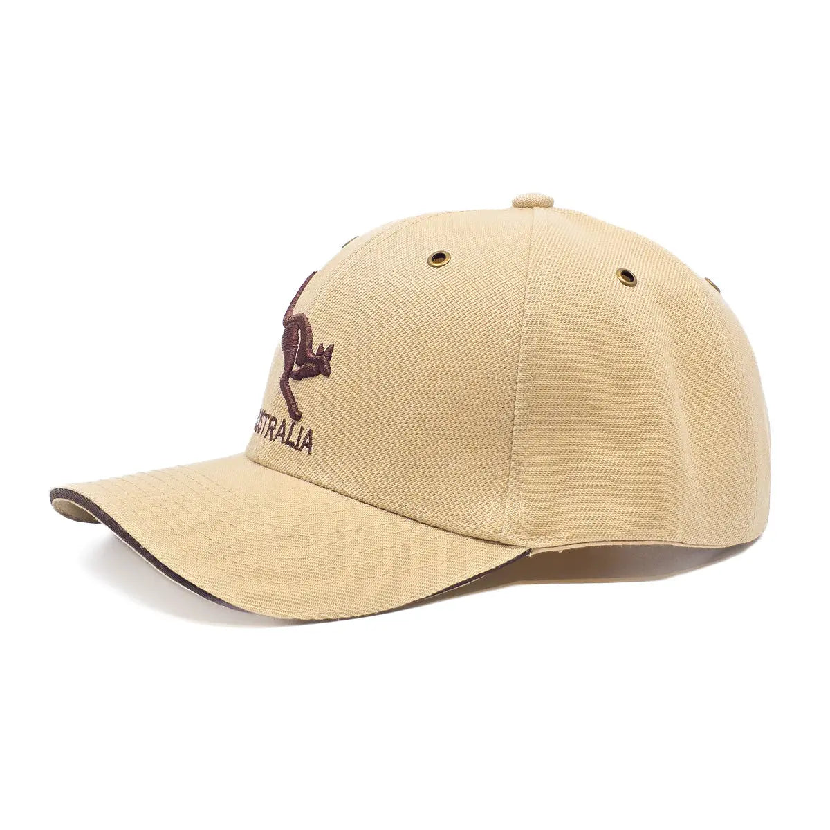 Beige Kangaroo Australia Premium Baseball Cap - Allanson Souvenirs