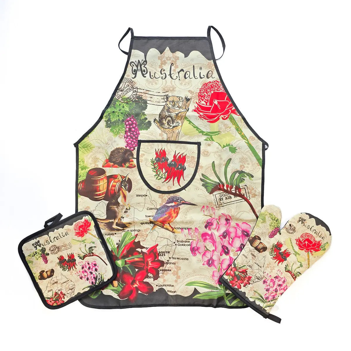 Birds and Flowers Apron Set - Allanson Souvenirs