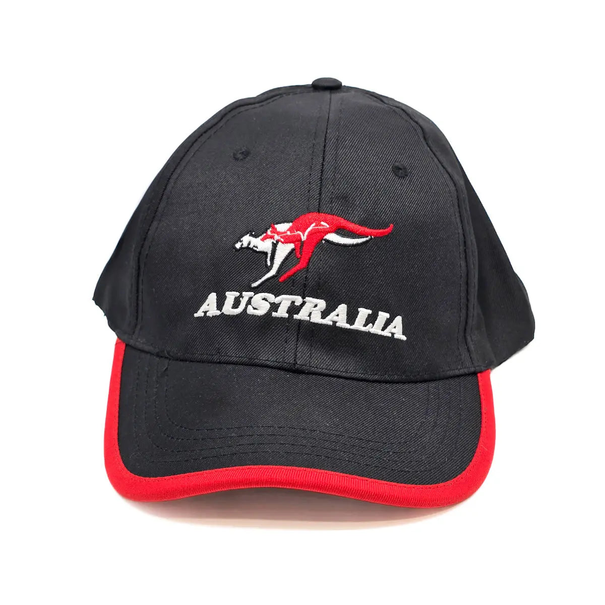 Black & Red Kangaroo Lightweight Cap - Allanson Souvenirs