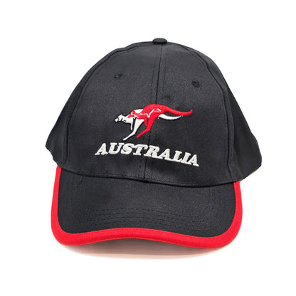 Black & Red Kangaroo Lightweight Cap - Allanson Souvenirs