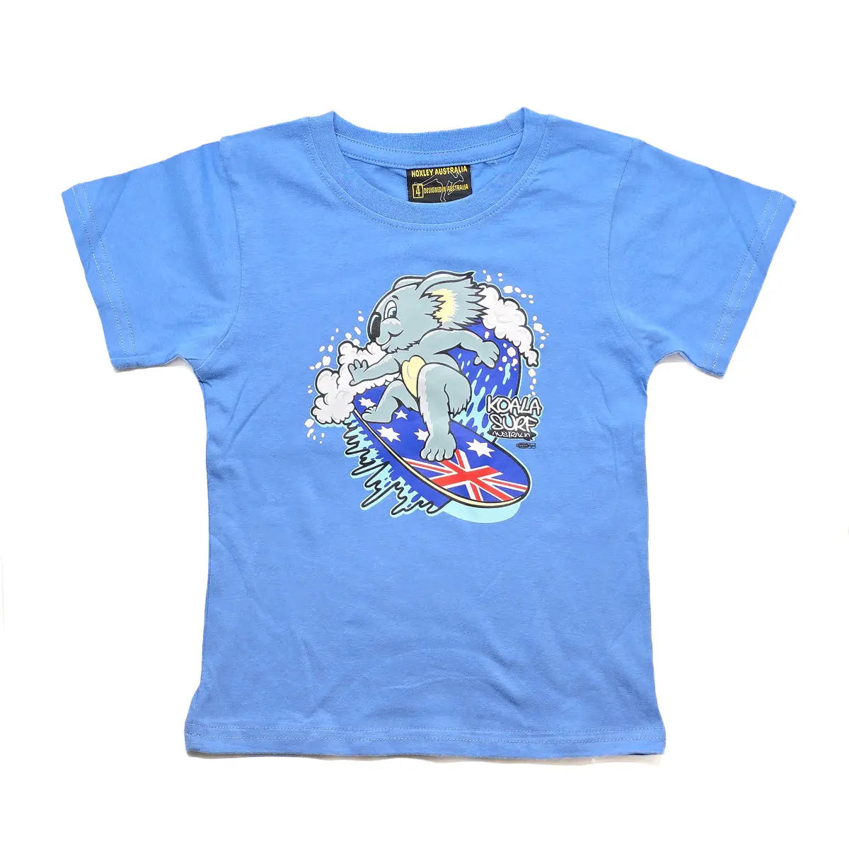Blue Koala Surfing Kids T-Shirt Blue - Allanson Souvenirs