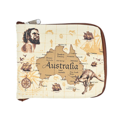 Brown Australia Map Foldable Shopping Bag Allanson Souvenirs