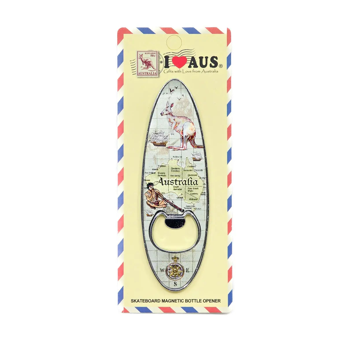 Brown Australian Map Magnetic Bottle Opener -Allanson Souvenirs