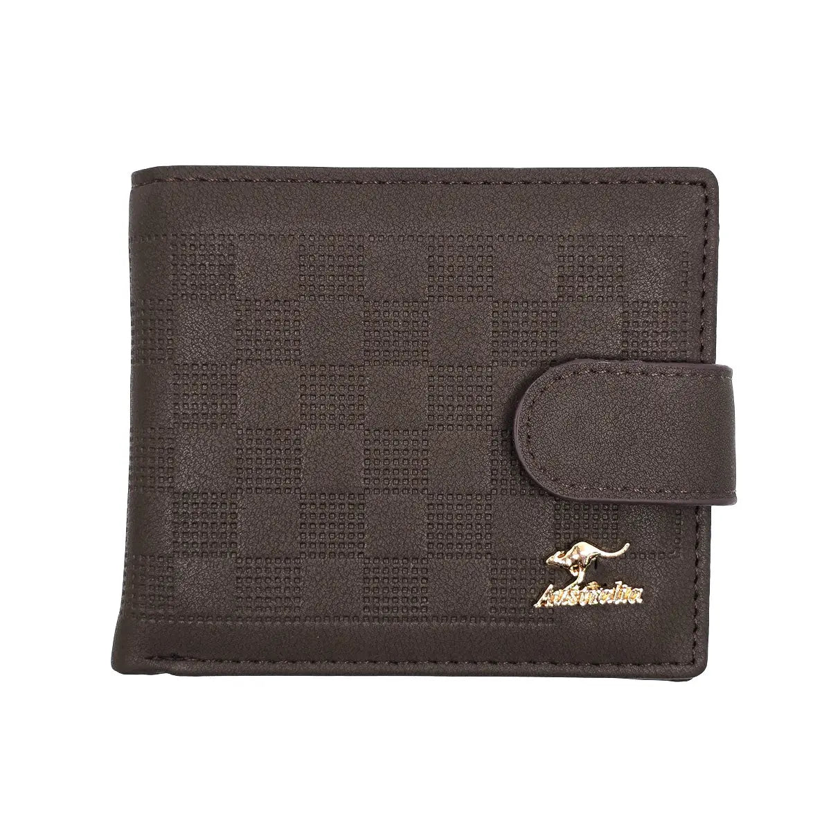 Brown Checkered Mens Leather Wallet -Allanson Souvenirs