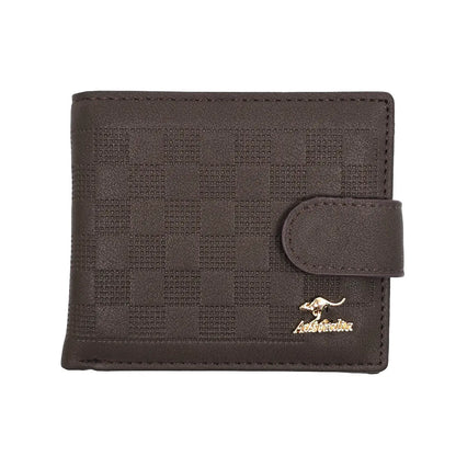 Brown Checkered Mens Leather Wallet -Allanson Souvenirs