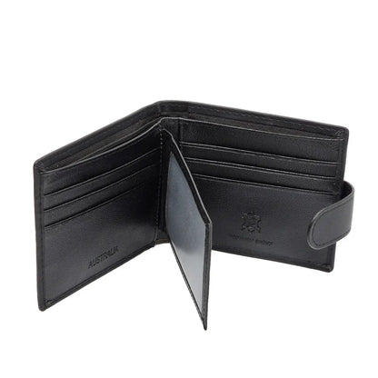 Black Checkered Mens Leather Wallet -Allanson Souvenirs