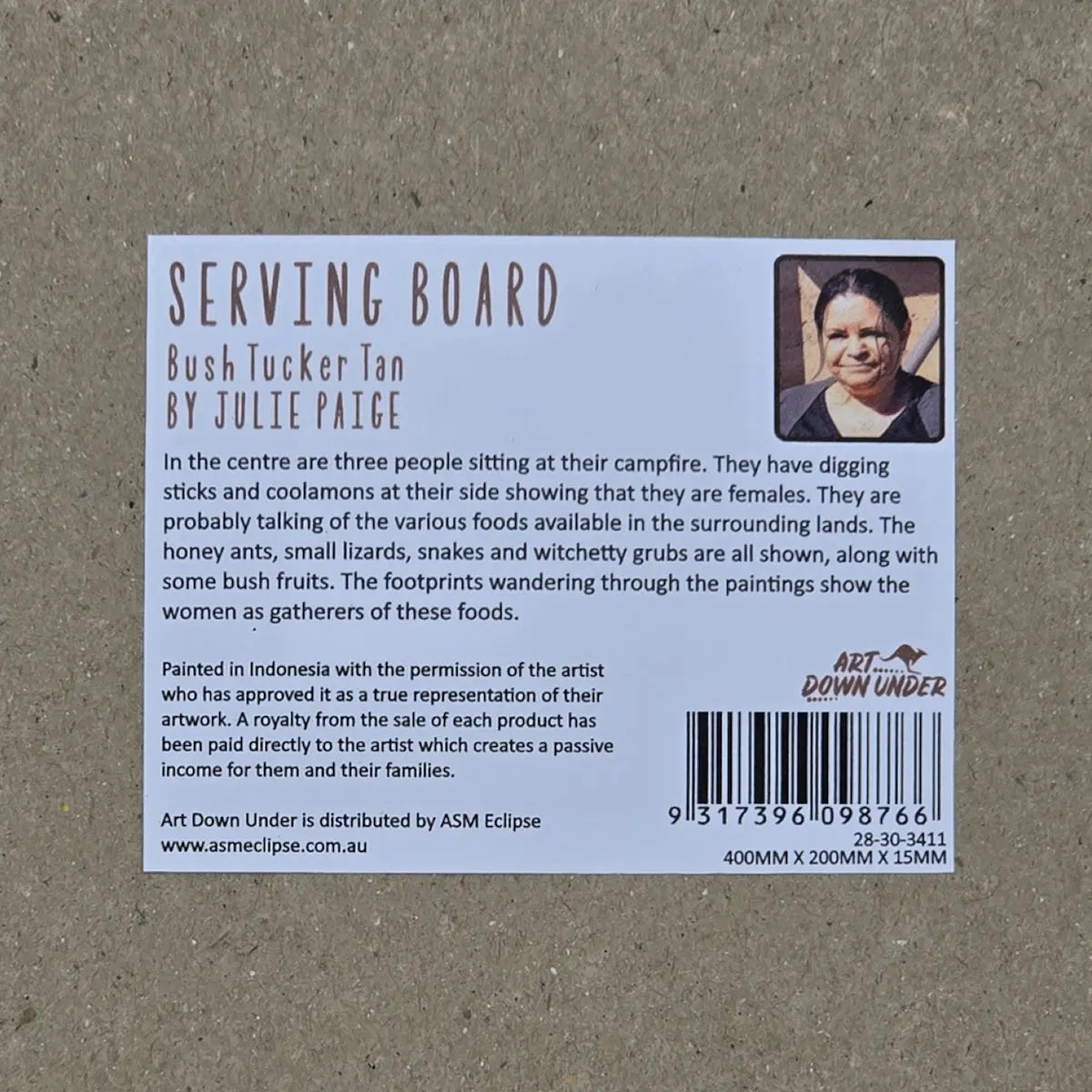 Bush Tucker Tan Chopping Board - Allanson Souvenirs