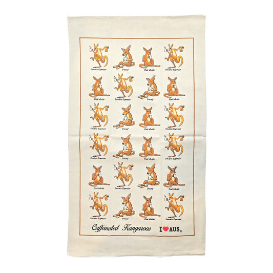 Caffeinated Kangaroos Tea Towel - Allanson Souvenirs
