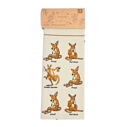 Caffeinated Kangaroos Tea Towel - Allanson Souvenirs
