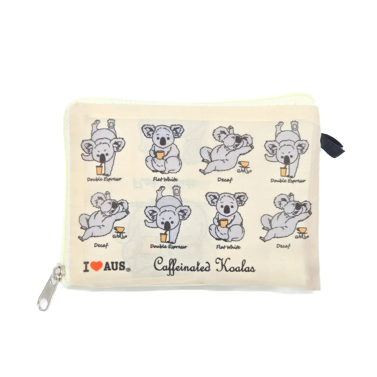 Caffeinated Koala Small Foldable Shopping Bag - Allanson Souvenirs