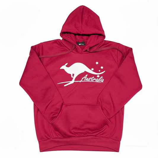 Cherry Red Southern Cross Kangaroo Hoodie - Allanson Souvenirs