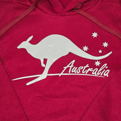 Cherry Red Southern Cross Kangaroo Hoodie - Allanson Souvenirs