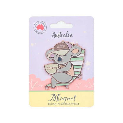Coffee Koala Quality Metal Magnet - Allanson Souvenirs