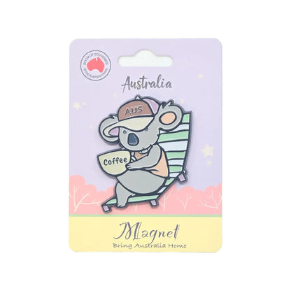 Coffee Koala Quality Metal Magnet - Allanson Souvenirs