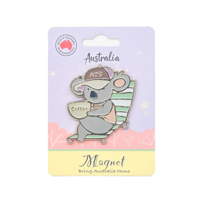 Coffee Koala Quality Metal Magnet - Allanson Souvenirs
