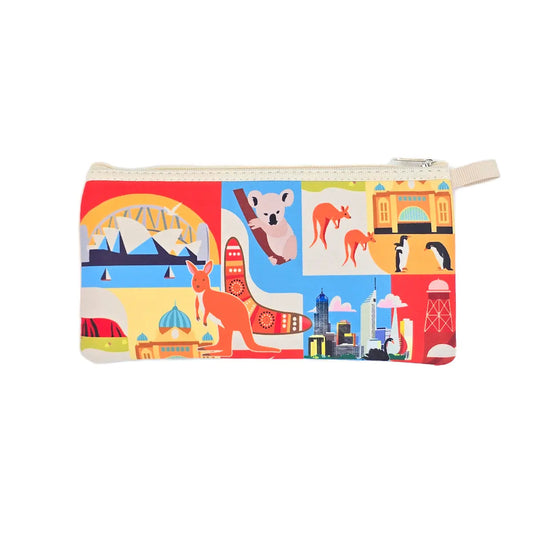 Colourful Australian Icons Pencil Case - Allanson Souvenirs