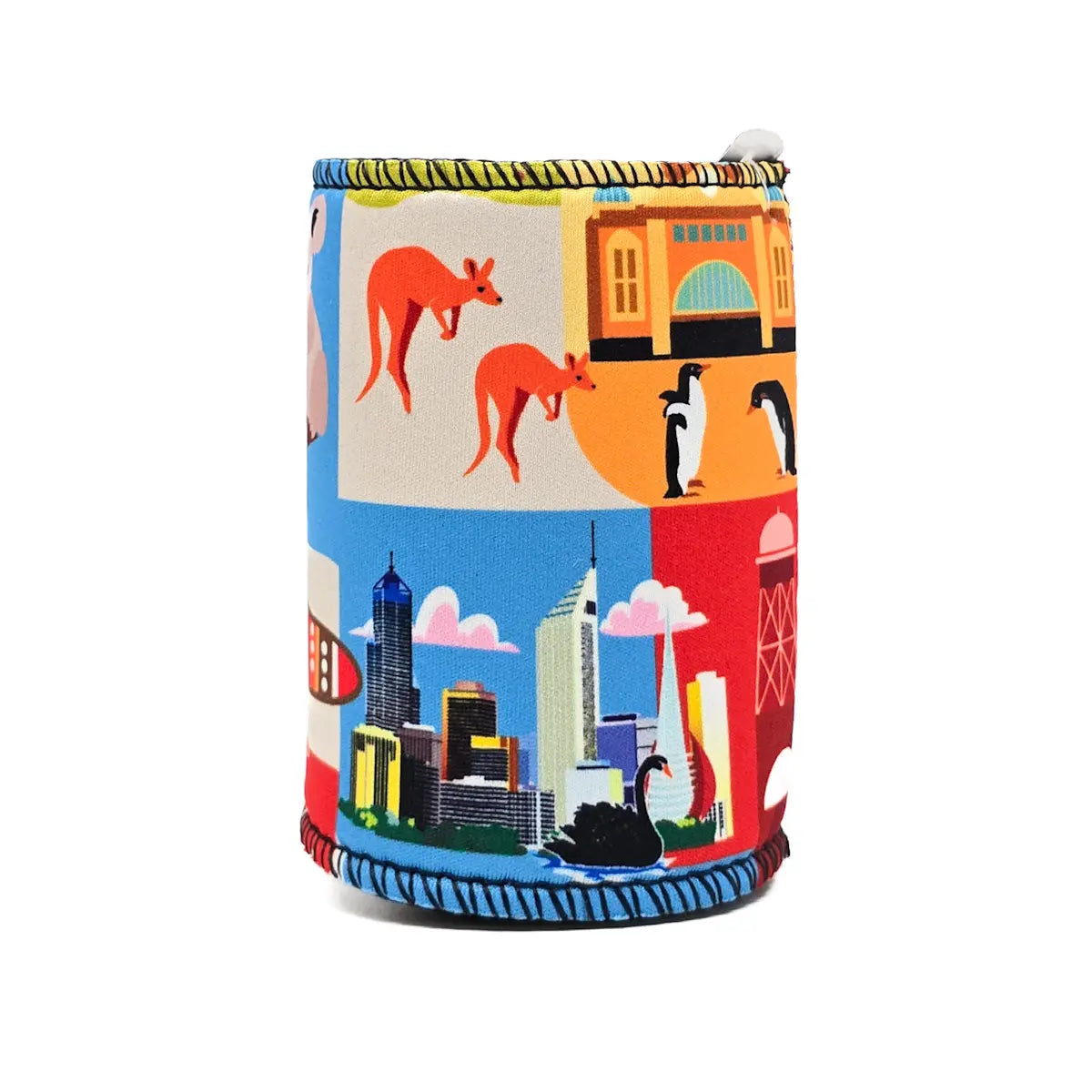Colourful Australian Icons Stubby Holder - Allanson Souvenirs