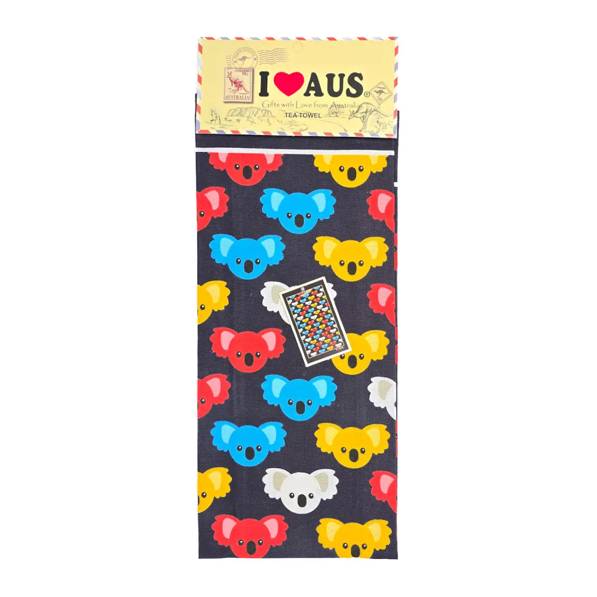 Colourful Koala Face Tea Towel - Allanson Souvenirs