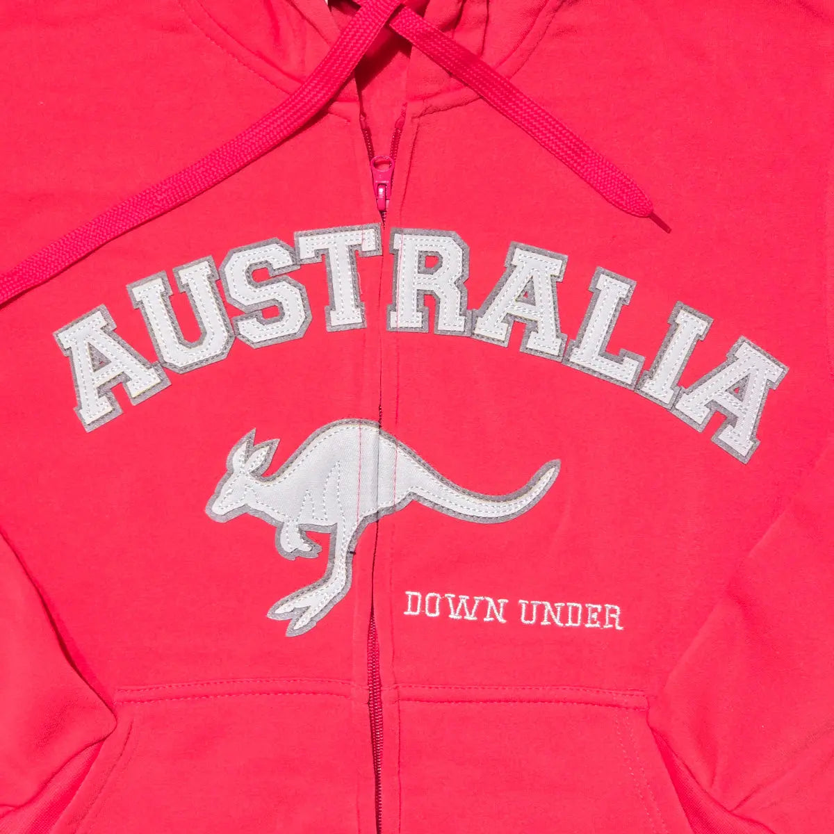 Coral Australian Souvenir Kangaroo Hooded Jacket - Allanson Souvenirs