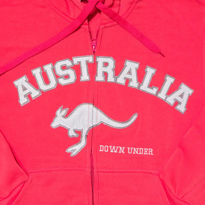 Coral Australian Souvenir Kangaroo Hooded Jacket - Allanson Souvenirs
