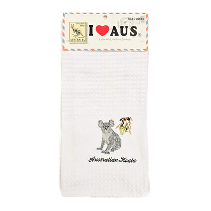 Embroidered Waffle Koala Tea Towel Allanson Souvenirs