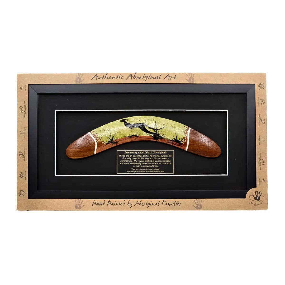 Framed Authentic Hand-Painted Boomerang - Allanson Souvenirs