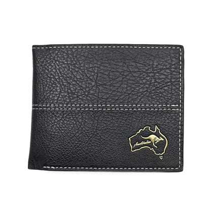 Gold Australia Map Black Mens Wallet - Allanson Souvenirs