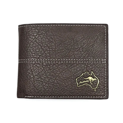 Gold Australia Map Brown Mens Wallet - Allanson Souvenirs