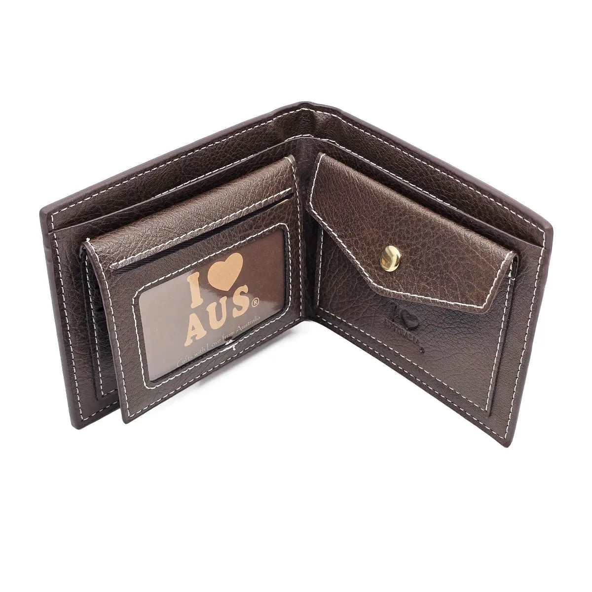 Gold Australia Map Brown Mens Wallet - Allanson Souvenirs