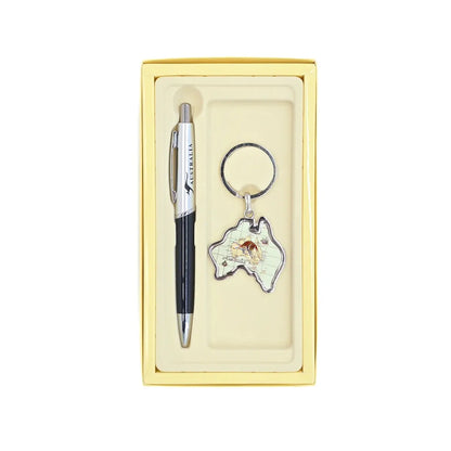 Gold Australian Map Pen Set - Allanson Souvenirs