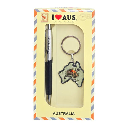 Gold Australian Map Pen Set - Allanson Souvenirs
