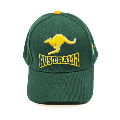Green and Gold Kangaroo Baseball Cap - Allanson Souvenirs