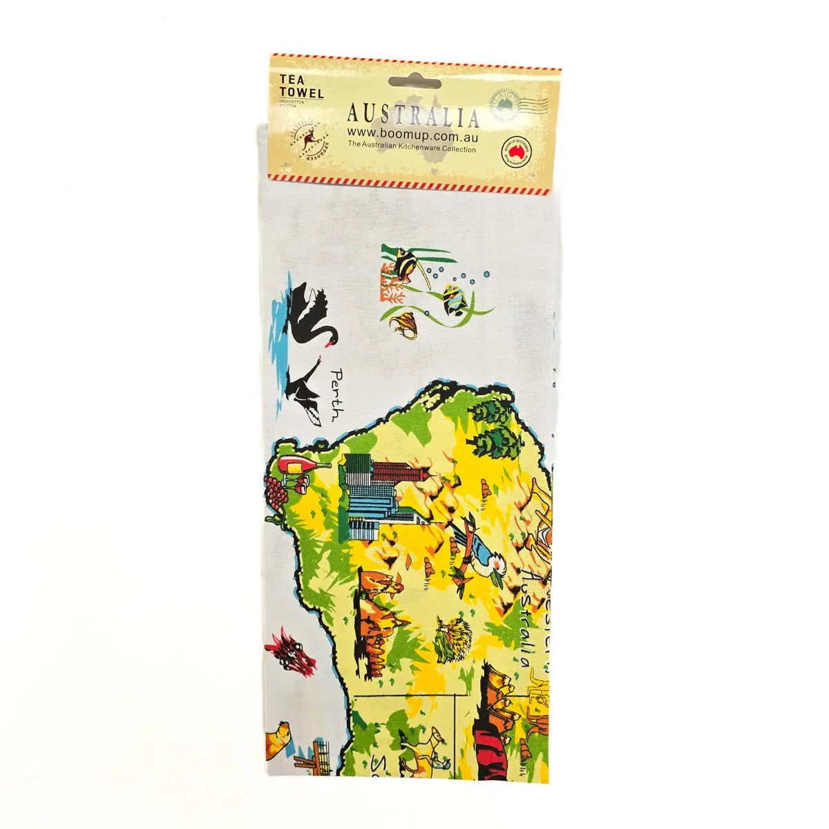 Green Australia Map Tea Towel Allanson Souvenirs