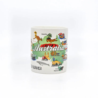 Green Map of Australia Coffee Mug Allanson Souvenirs