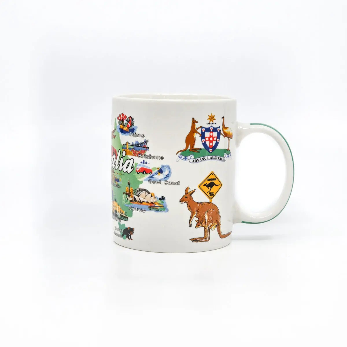 Green Map of Australia Coffee Mug Allanson Souvenirs