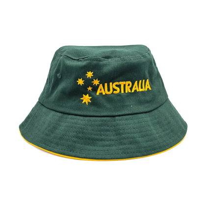 Green and Gold Aussie Bucket Hat - Allanson Souvenirs