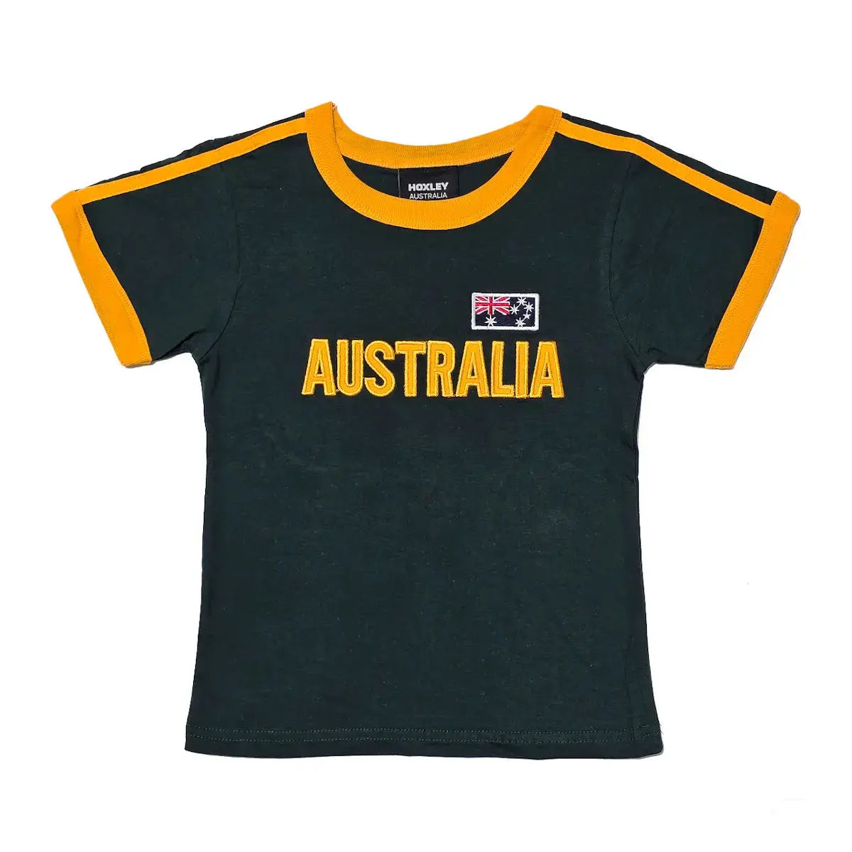 Green and Gold Striped Kids T-Shirt - Allanson Souvenirs