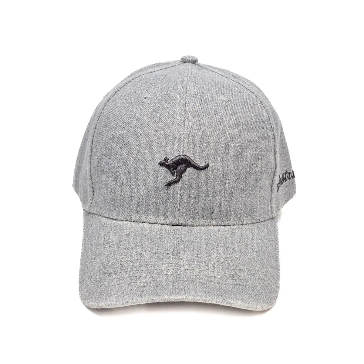 Grey Embroidered Kangaroo Baseball Cap - Allanson Souvenirs