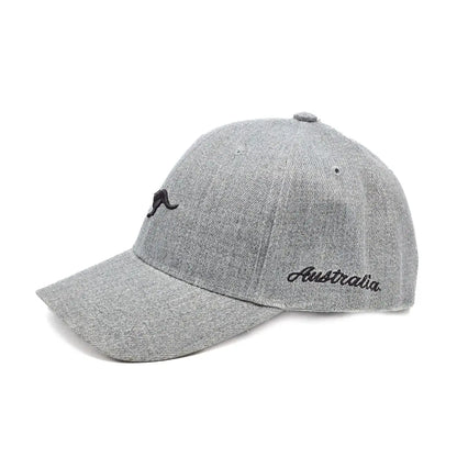 Grey Embroidered Kangaroo Baseball Cap - Allanson Souvenirs