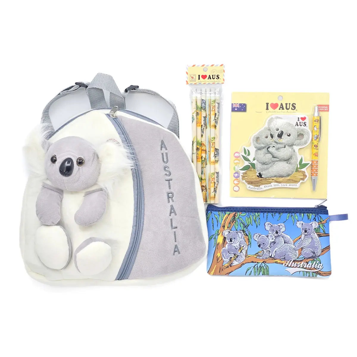 Grey Koala Backpack Gift Set - Allanson Souvenirs