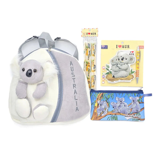 Grey Koala Backpack Gift Set - Allanson Souvenirs