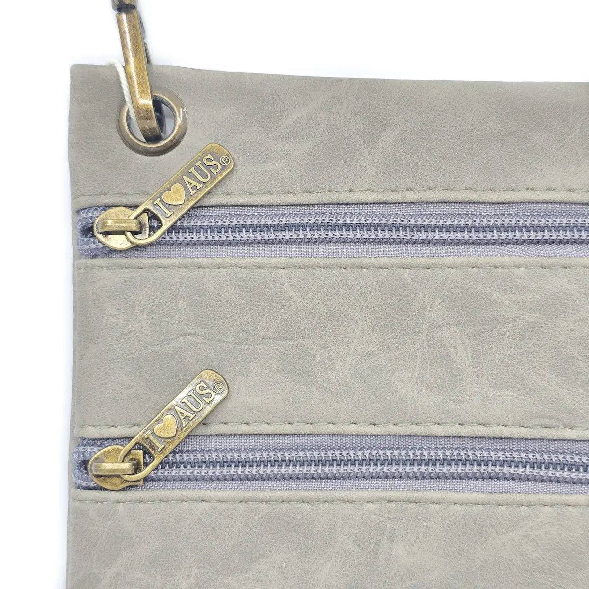 Grey Two Zip Suede Travel Bag - Allanson Souvenirs