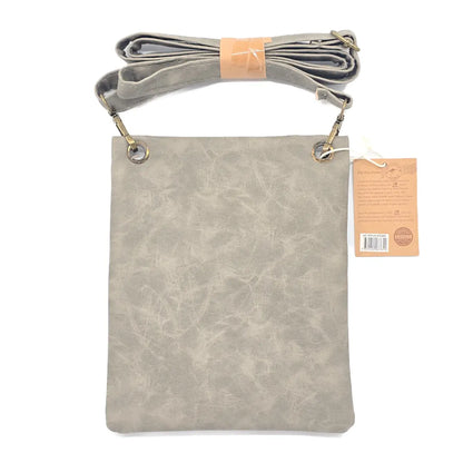 Grey Two Zip Suede Travel Bag - Allanson Souvenirs